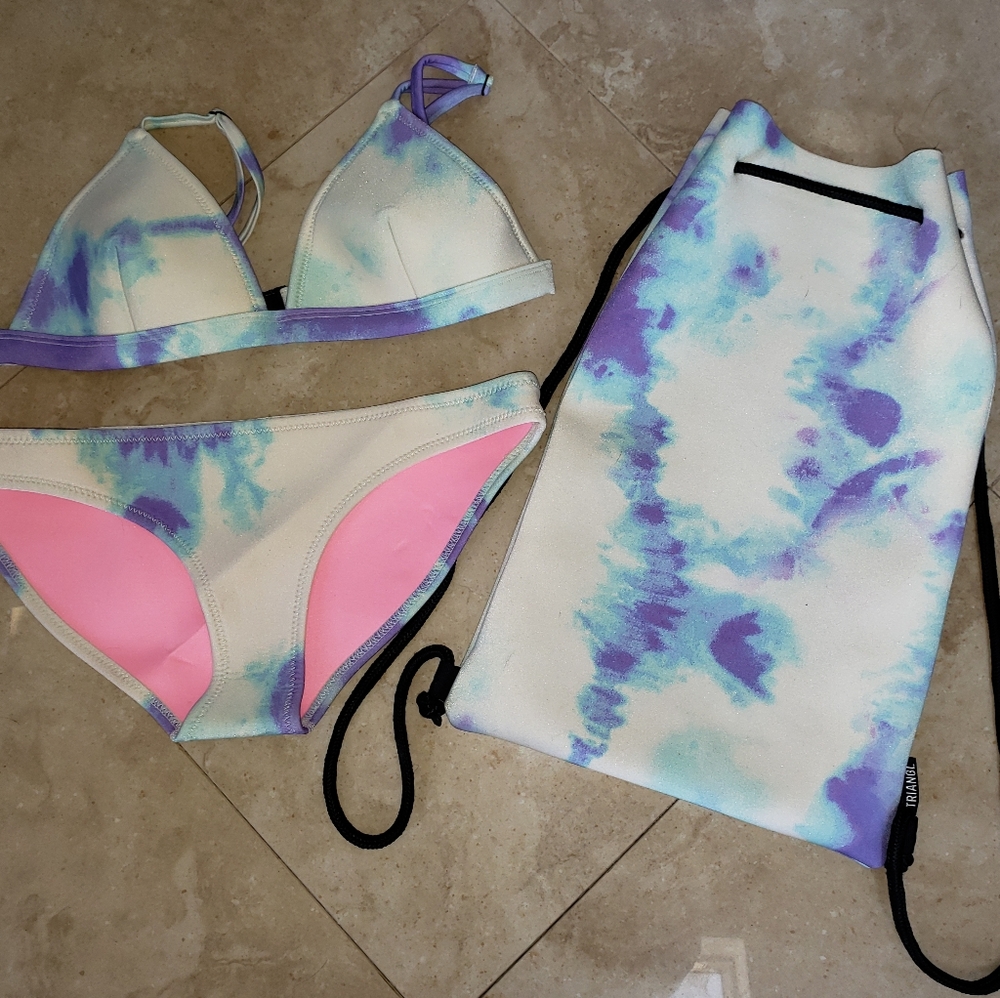 TRIANGL Bikini Blue White S XS & BAG